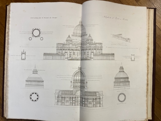 Raccolta e parallelo delle fabbriche classiche di tutti i tempi, di ogni popolo e di ciascun stile...con l'aggiunta della storia generale dell'architettura / Recueil et parallele des batiments classiques de tous les temps, de tout peuple...
